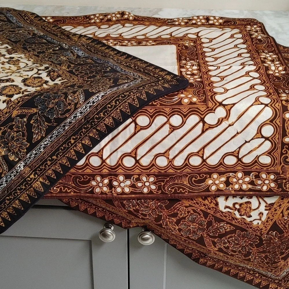 Brown & Tan Batik Pillow Cover 25.5x24.5